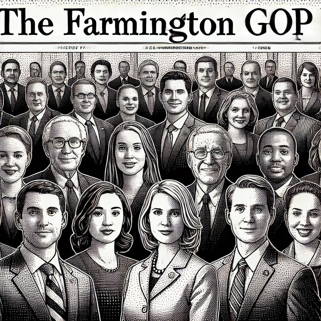 Farmington GOP Officials in Stipple Art