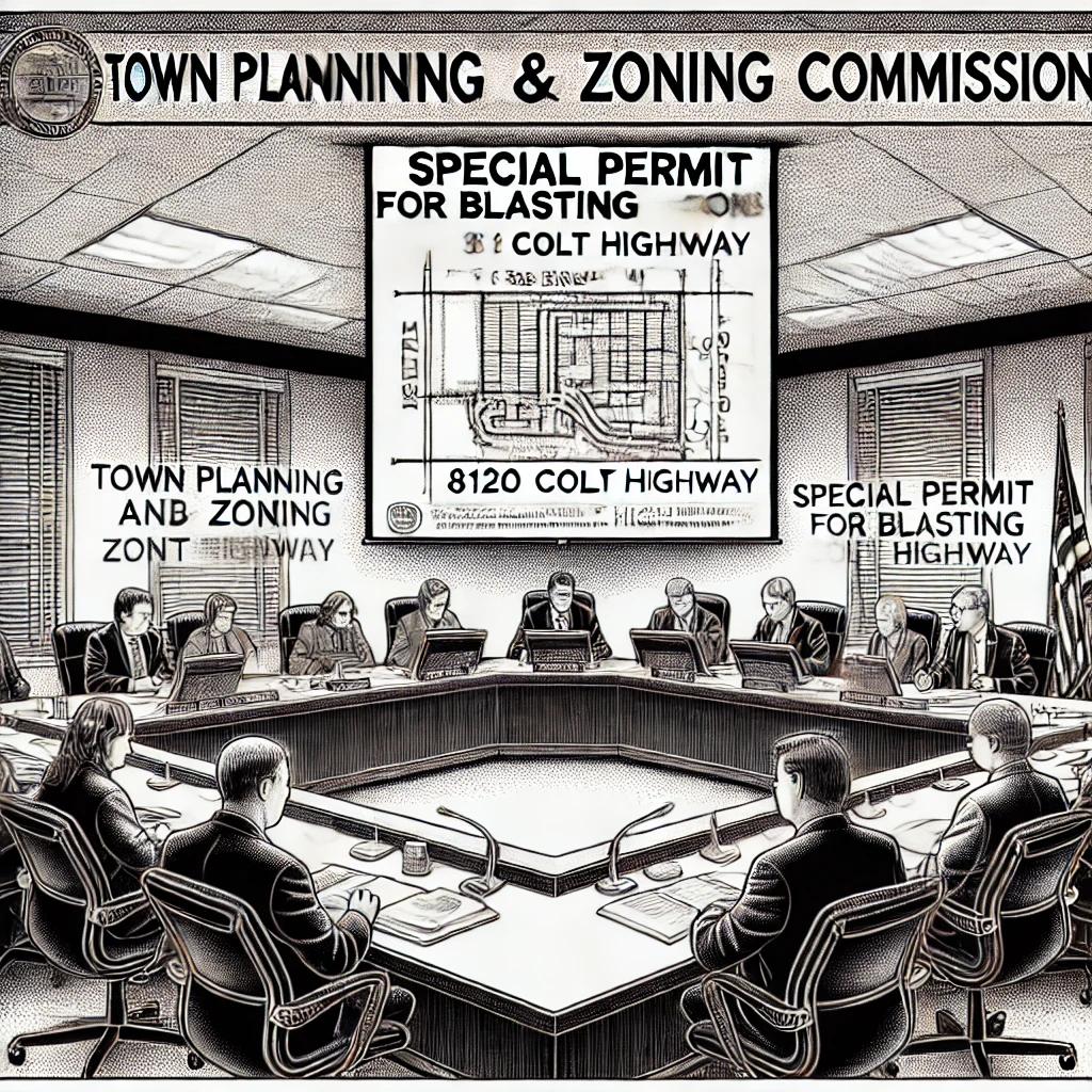 Town Planning and Zoning Commission Meeting on Blasting Permit